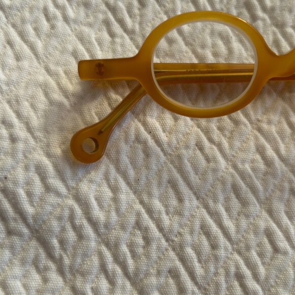 vintage designer mini circle reading glasses with case - Picture 5 of 9